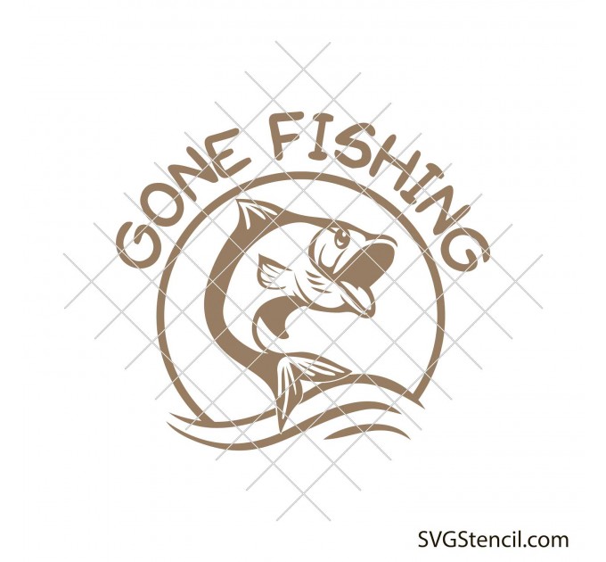 Gone fishing sign svg