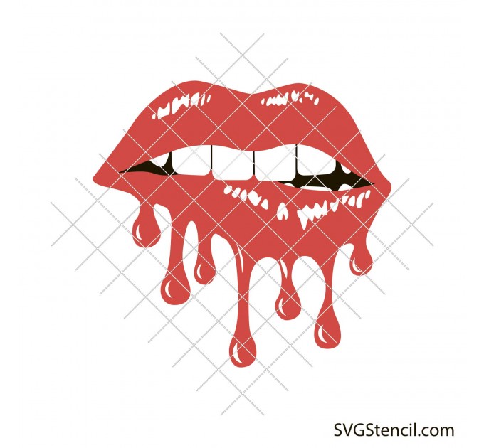 Dripping red lips svg