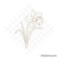 Daffodil flower outline svg, floral svg
