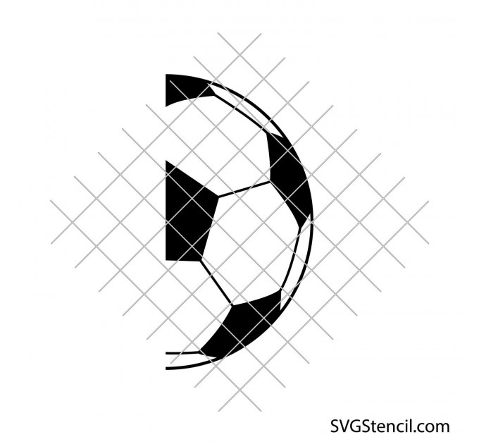 Soccer ball svg | Half soccer ball svg