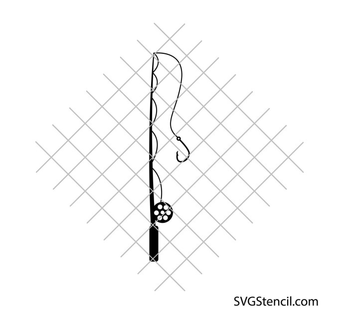 Fishing pole svg design | Fishing rod svg