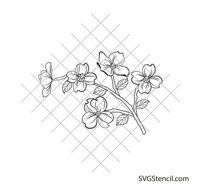 Dogwood flower svg | Spring flowers svg