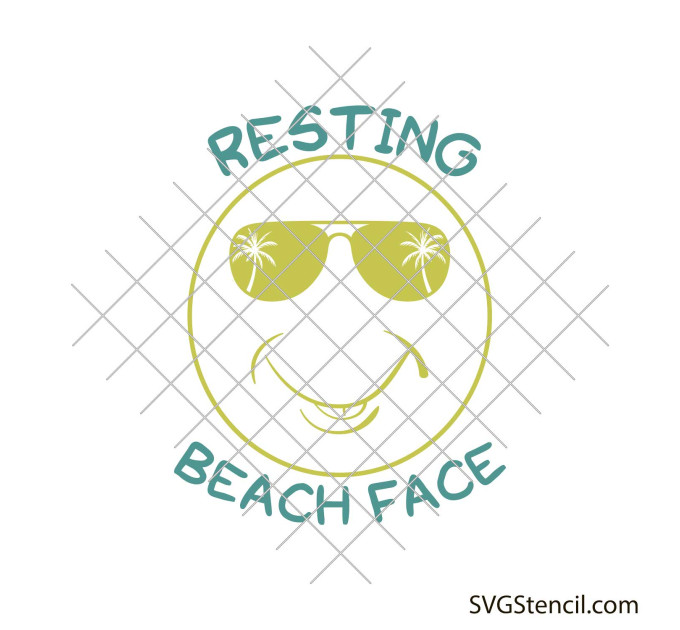 Resting beach face svg | Summer shirt svg