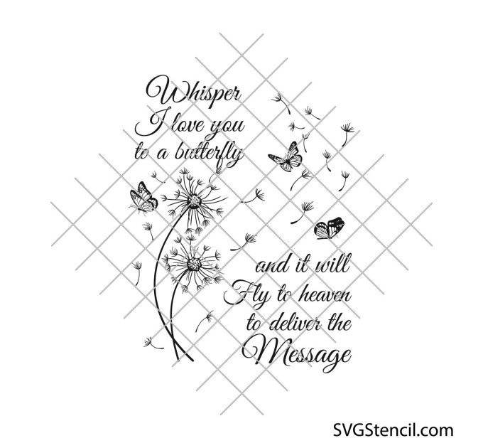 Whisper i love you to a butterfly svg