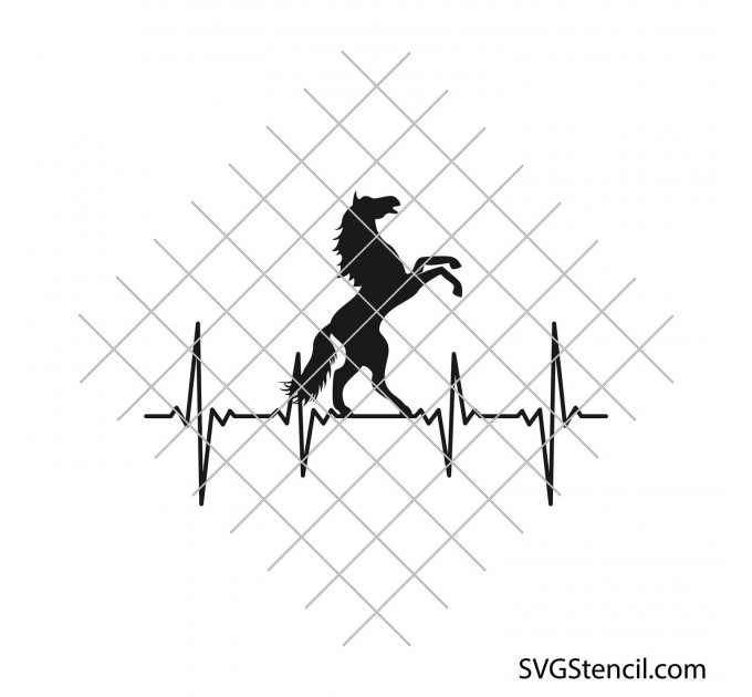 Horse heartbeat svg | Equestrian svg
