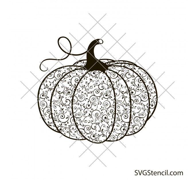 Mandala pumpkin svg | Floral pumpkin svg