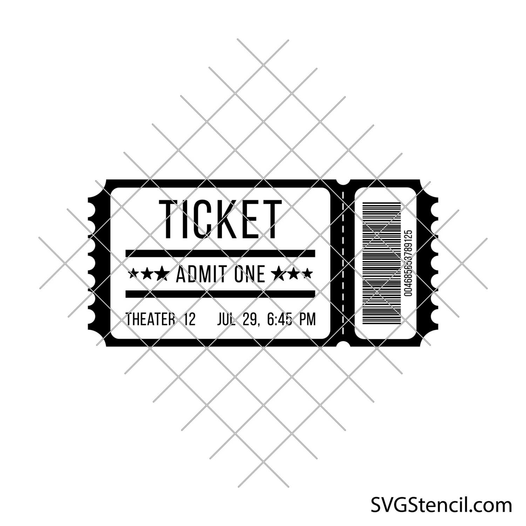 Vintage concert ticket svg |Theater svg |Raffle tickets svg - SVGStencil