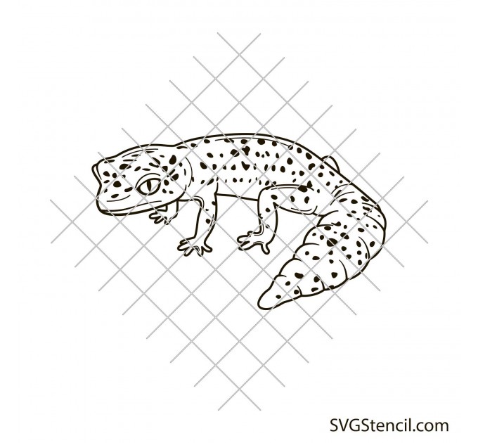 Leopard gecko svg | Realistic lizard svg