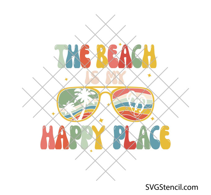 The beach is my happy place svg | Summer quote svg