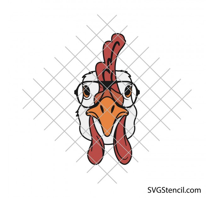 Chicken face svg | Funny chicken svg