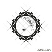 Mirror with spider web svg | Halloween horror svg