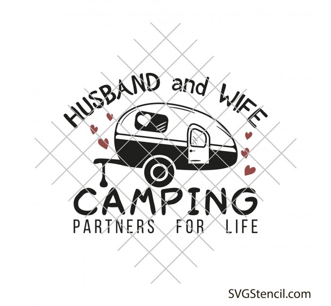 Husband and wife camping partners for life svg