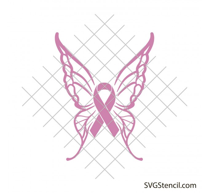 Breast cancer butterfly svg | Awareness ribbon svg