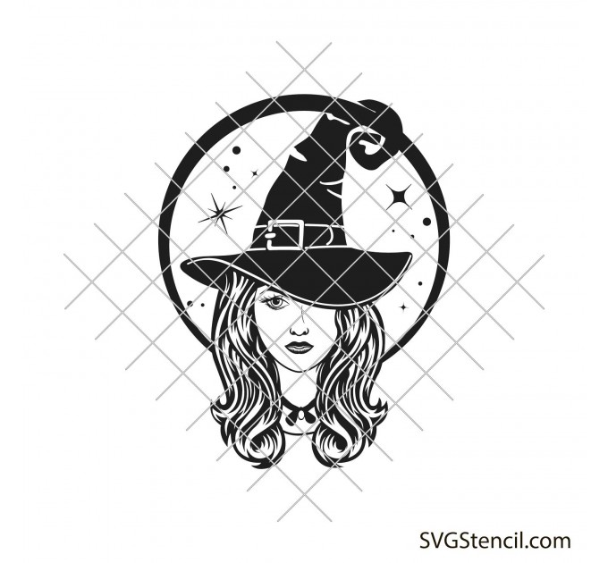 Cute Halloween witch svg | Beautiful witch svg