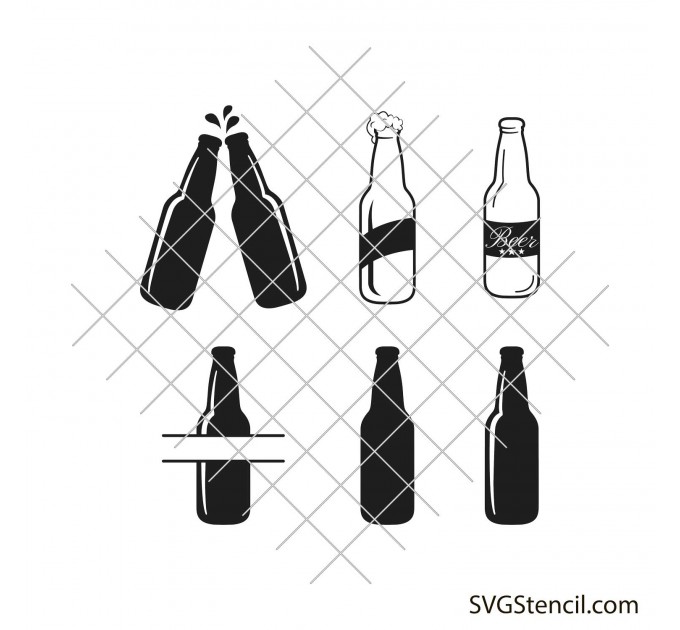 Beer bottles svg | Beer monogram svg