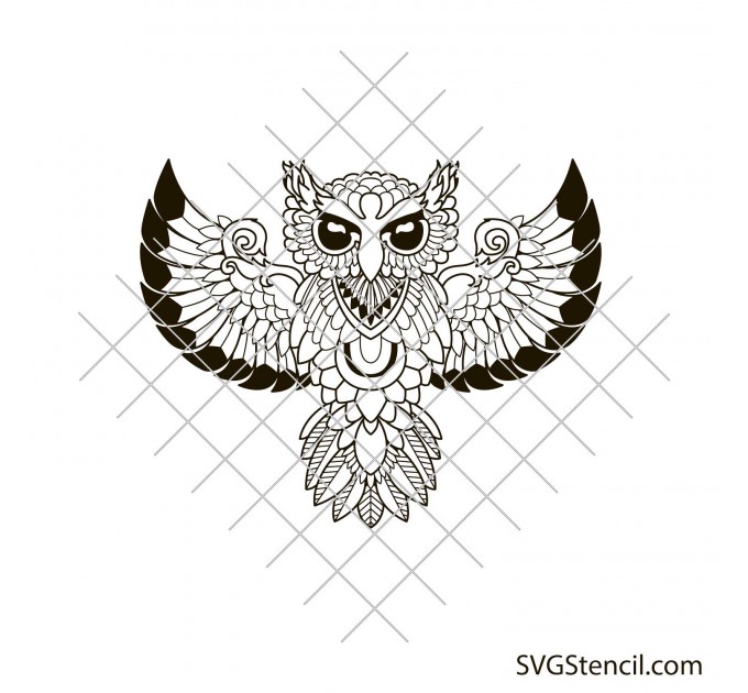 Owl mandala svg | Snowy owl svg