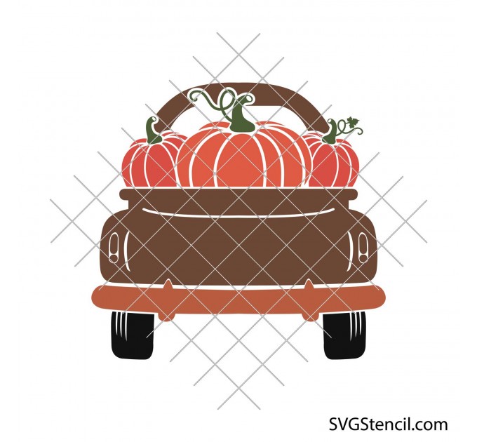 Pumpkin truck svg | Fall truck svg