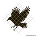 Black crow svg | Flying raven svg