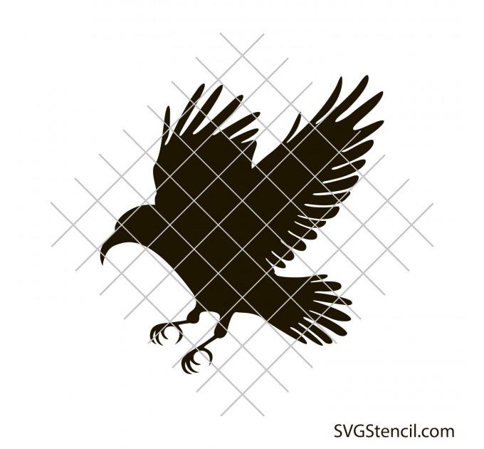 Black crow svg | Flying raven svg