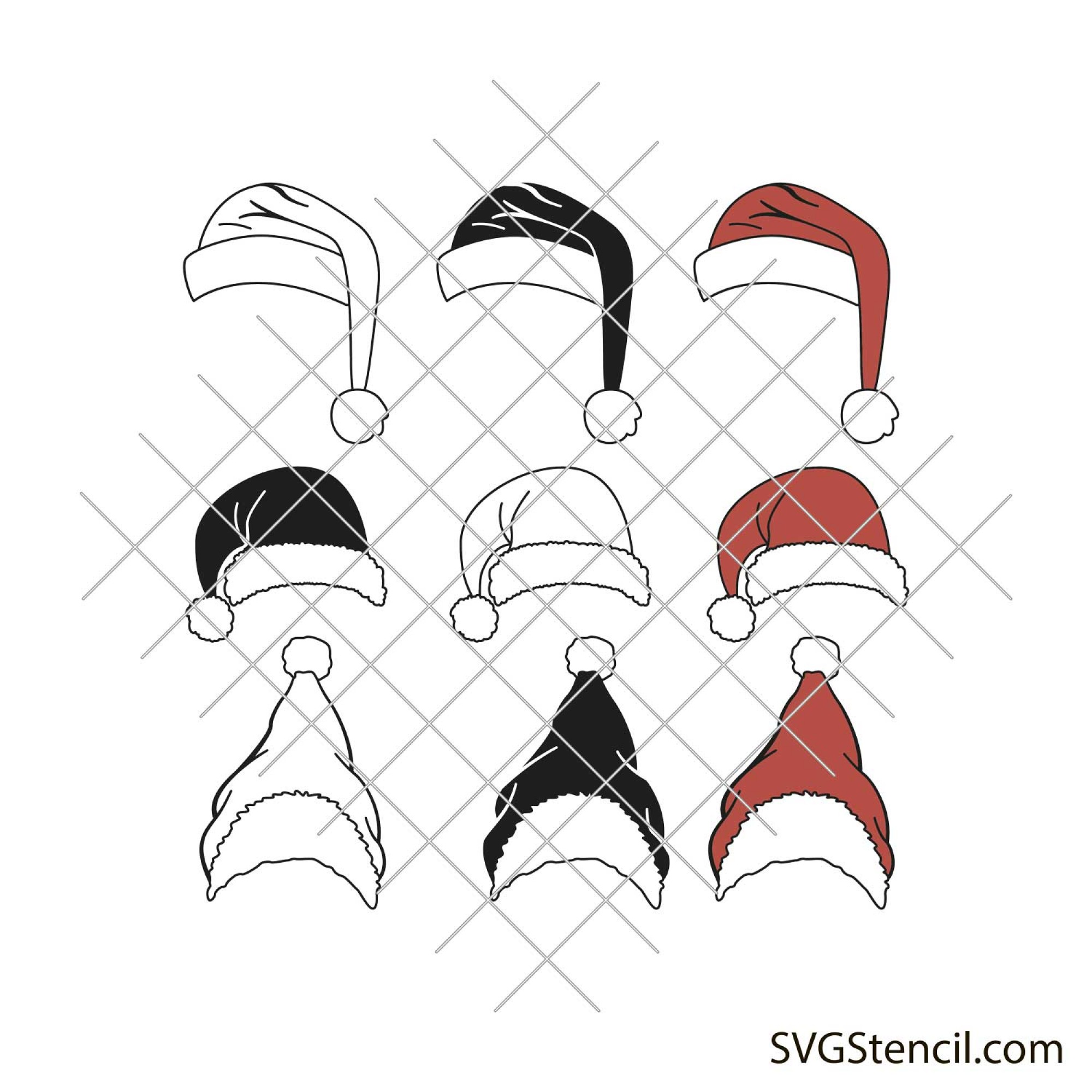 Santa hat svg | Christmas hat svg | Santa hat clipart - SVGStencil