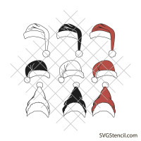 Santa hat outline SVG | PNG