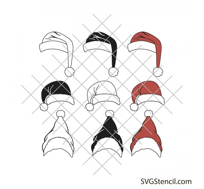 Santa hat outline SVG | PNG