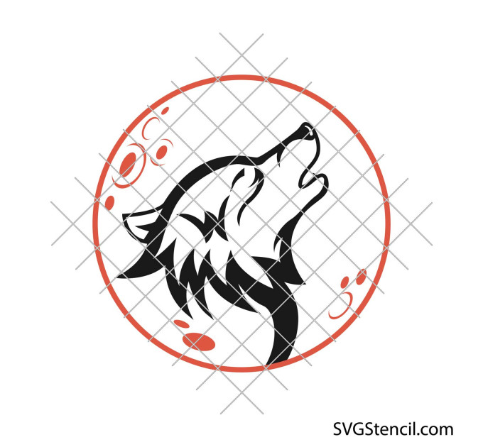 Howling wolf svg | Layered design