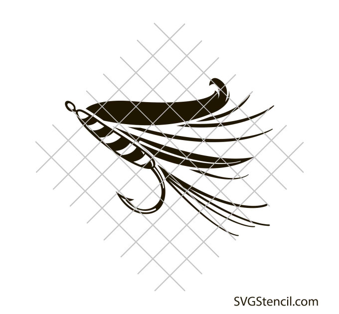 Fly fishing lure svg | Hook fly svg