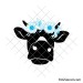Cow with flower crown svg