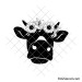 Cow with flower crown svg
