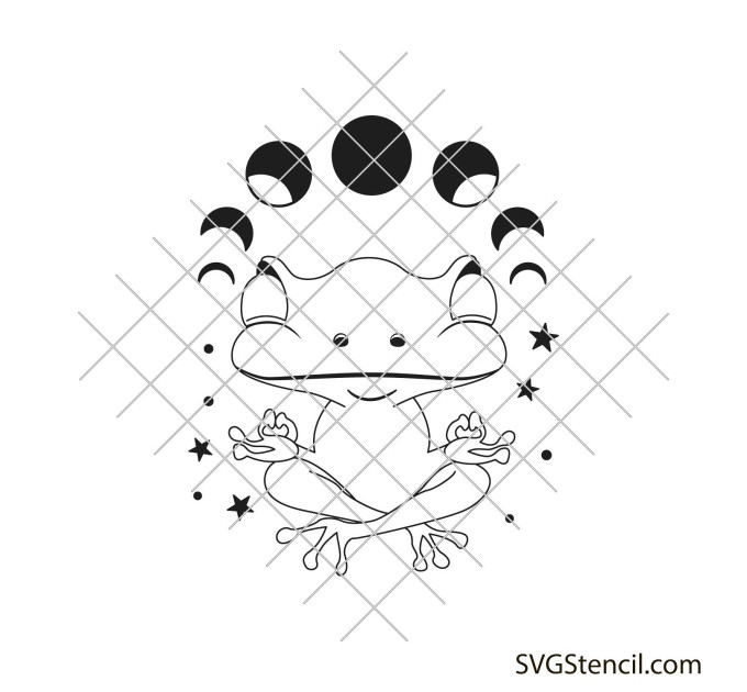 Frog with moon svg