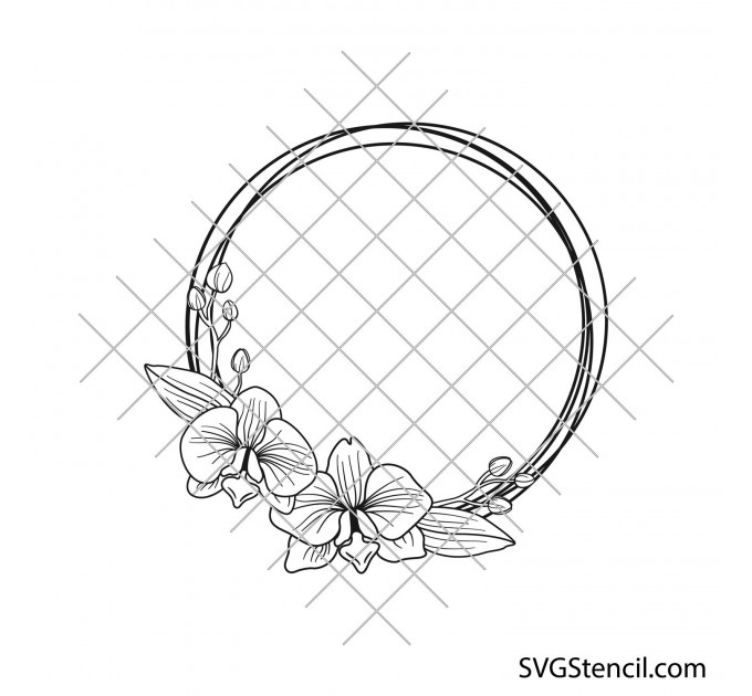 Orchid wreath svg