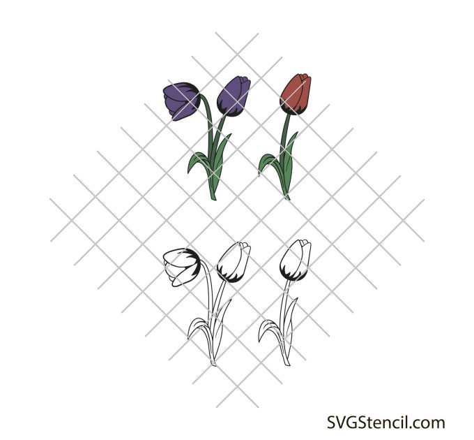 Tulip svg | Spring flowers svg