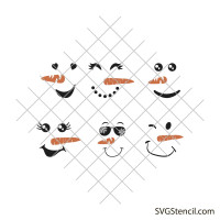 Snowman faces svg