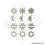 Snowflake monogram svg | Split snowflake svg