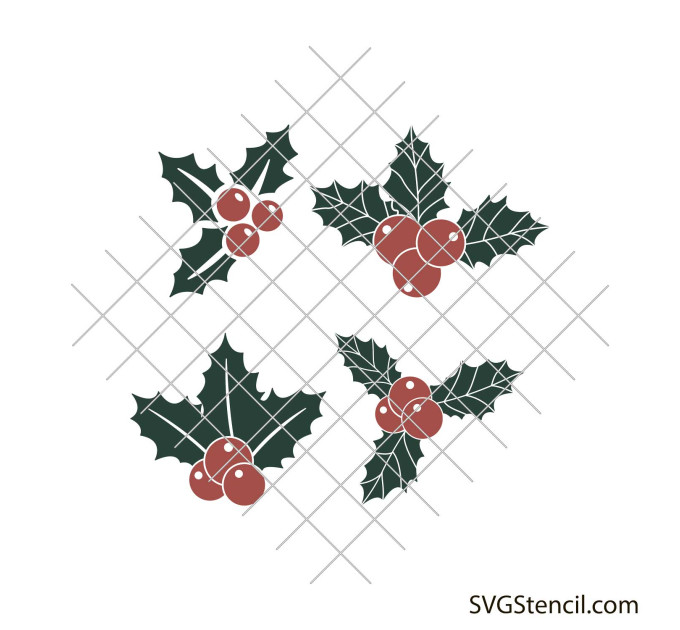 Christmas mistletoe svg | Holly berry svg