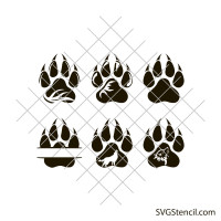 Wolf paw svg | Paw monogram svg