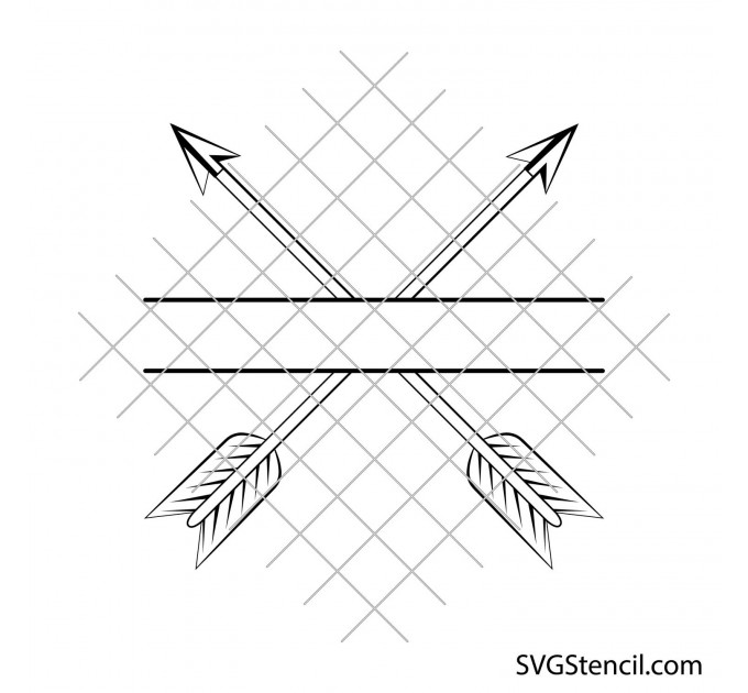 Crossed arrows svg | Arrow monogram svg