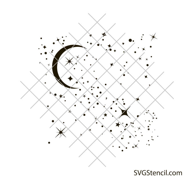 Moon and stars svg