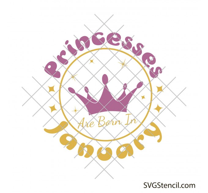 January girl svg | Birthday princess svg