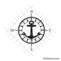 Compass with anchor svg | Nautical compass svg
