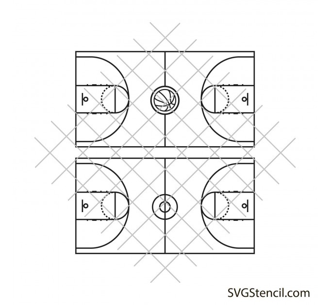 Basketball court svg | Sports svg