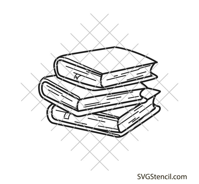 Stack of books svg | Book lover svg