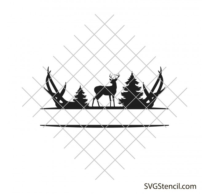 Deer hunting monogram svg | Hunting frame svg