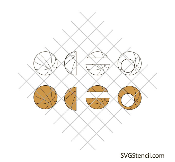 Half basketball svg | Basketball monogram svg