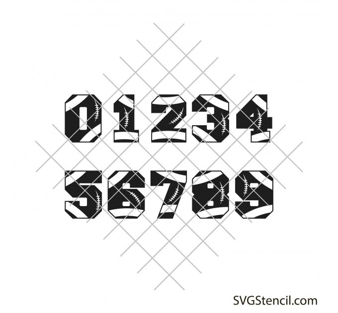 Football numbers svg | American football font svg