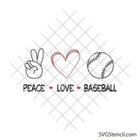 Peace Love Baseball svg