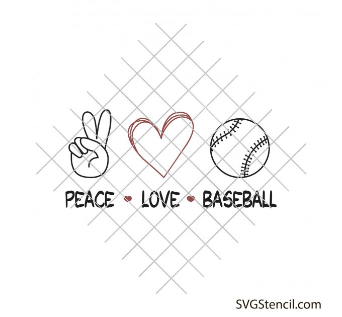 Peace Love Baseball svg