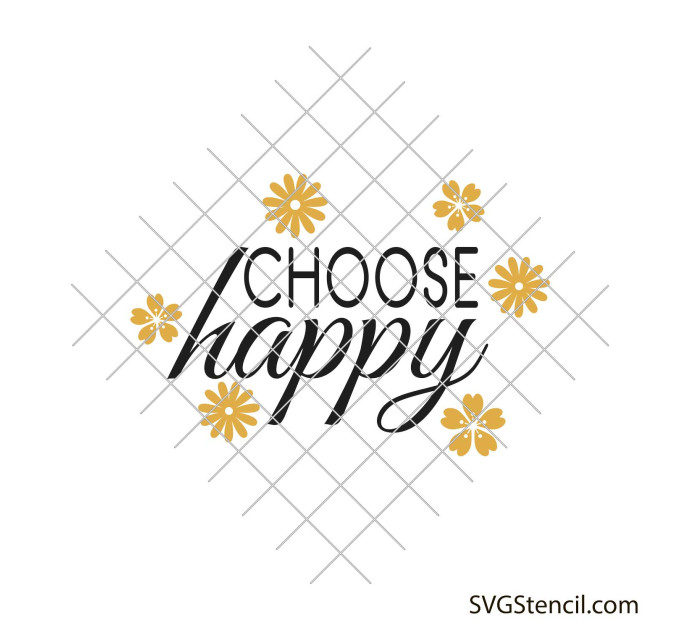 Choose happy svg | Positive quote svg