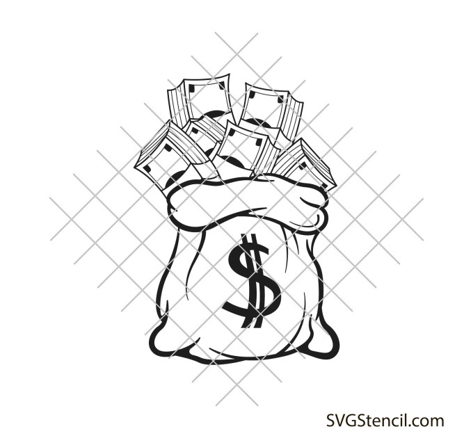 Money bag svg | Cash bag svg